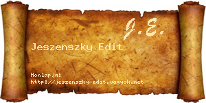 Jeszenszky Edit névjegykártya